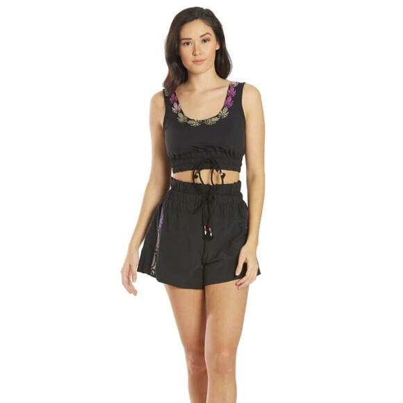 Free People Movement Friday Night Lights Embroidered Shorts - Picture 1 of 8